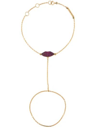 Delfina Delettrez 'kiss My Hand' Lips Bracelet In Metallic