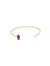Delfina Delettrez 'lips Piercing' Ruby Bangle In Metallic