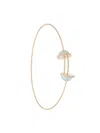 Delfina Delettrez Pearl End Bangle In Metallic