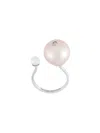 Delfina Delettrez 'pearl Piercing' Diamond Ring In Metallic