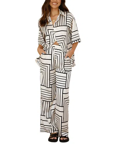Deli S 2pc Shirt & Pant Set In White
