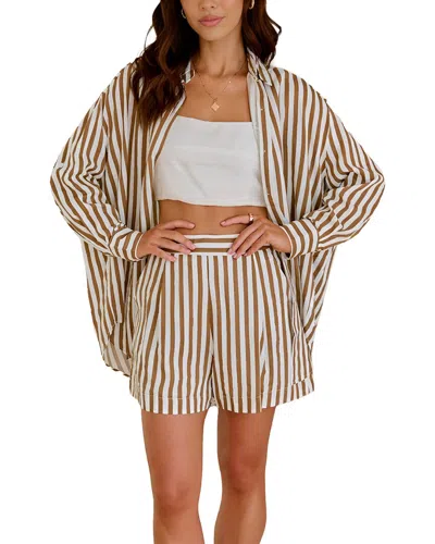 Deli S 2pc Shirt & Short Set In Brown