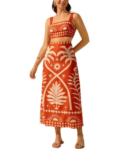 Deli S 2pc Top & Skirt Set In Orange