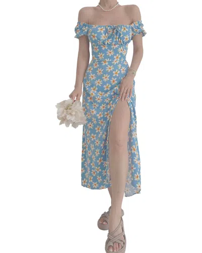 Deli S Delli.s Off The Shoulder Midi Dress In Blue