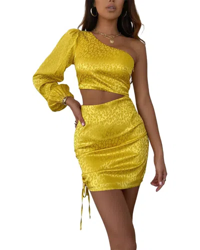 Deli S Delli.s One Shoulder Embellished Mini Dress In Yellow