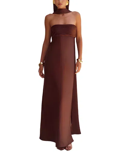 Deli S Solid Maxi Dress In Burgundy
