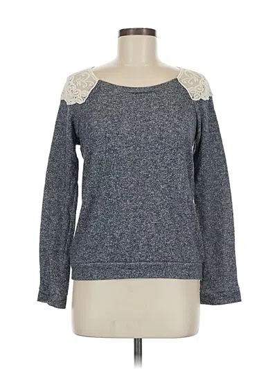 Pre-owned Delia's Long Sleeve Top Gray Cold Shoulder Neckline Tops