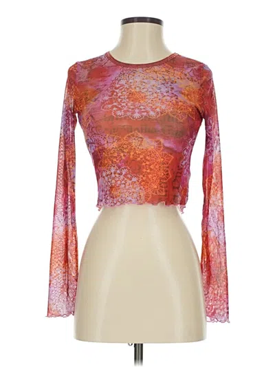 Pre-owned Delia's Long Sleeve Top Orange Mock Neckline Tops