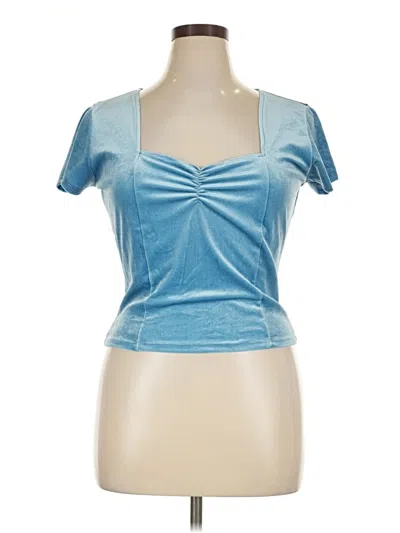 Pre-owned Delia's Short Sleeve Top Blue Sweetheart Neckline Tops