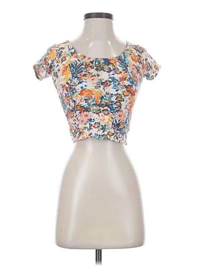 Pre-owned Delia's Short Sleeve Top Orange Sweetheart Neckline Tops