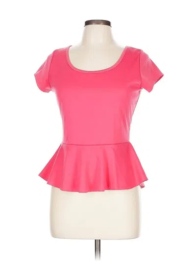 Pre-owned Delia's Short Sleeve Top Pink Sweetheart Neckline Tops