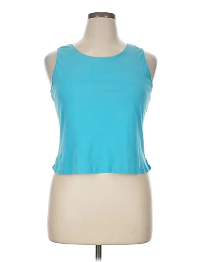 Pre-owned Delicates Tank Top Blue Halter Neckline Tops