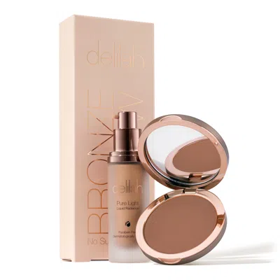 Delilah Brown / Neutrals Bronze & Glow Collection - Bronzer & Pure Light Liquid Illuminator - Lunar With Med