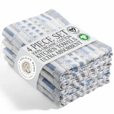 Delilah Home 100 Organic Cotton Kitchen Towels In Multi