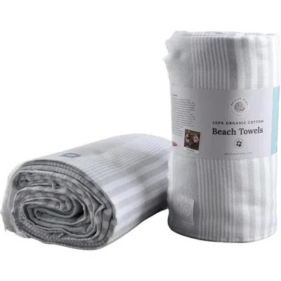 Delilah Home 100 Organic Cotton Sunset Beach Towels In Gray