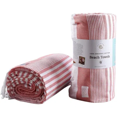Delilah Home 100 Organic Cotton Sunset Beach Towels In Red