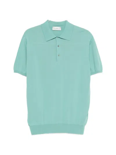 Della Ciana Buttoned Short-sleeve Polo Shirt In Green