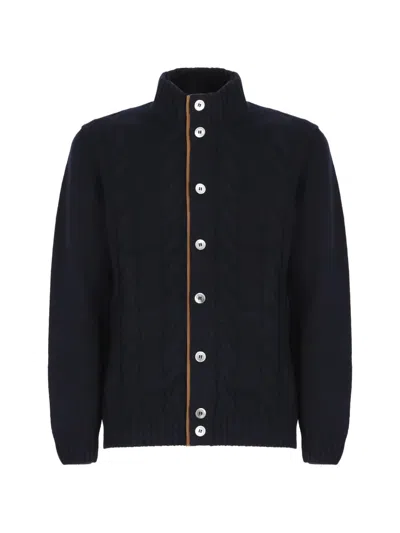 Della Ciana Cable-knit Button-up Cardigan In Black
