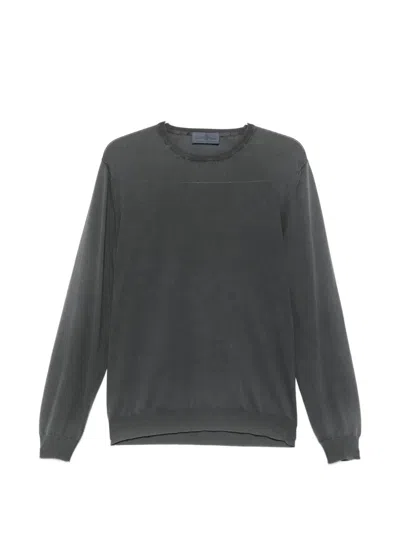 Della Ciana Crew Neck Long-sleeve Sweater In Gray