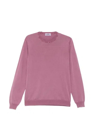 Della Ciana Crew Neck Long-sleeve Sweater In Pink