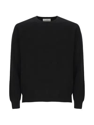 Della Ciana Crew-neck Ribbed-trims Sweater In Black