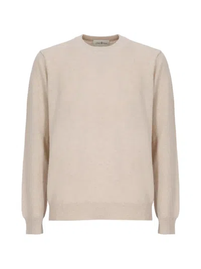 Della Ciana Crew-neck Ribbed-trims Sweatshirt In Neutral
