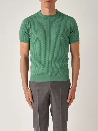 Della Ciana Girocollo M/c Trecce Sweater In Green