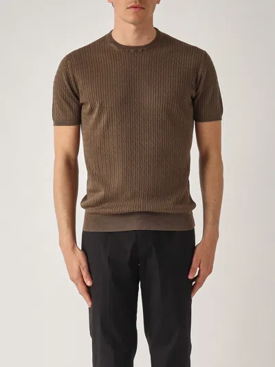 Della Ciana Girocollo M/c Trecce Sweater In Brown