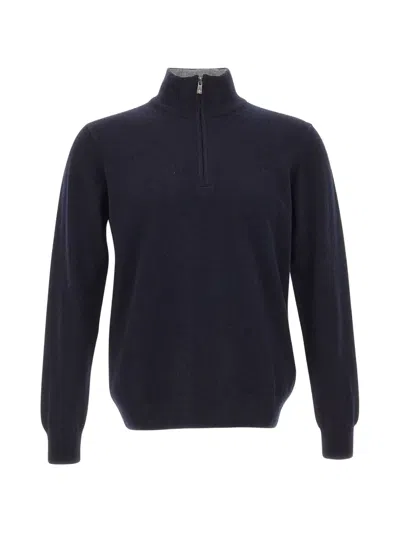 Della Ciana Half-zip Sweater In Blue