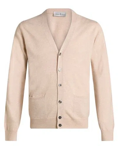 Della Ciana Man Cardigan Beige Size 36 Merino Wool, Cashmere In Multi