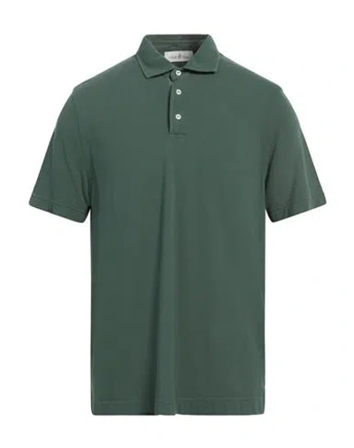 Della Ciana Man Polo Shirt Dark Green Size 46 Cotton