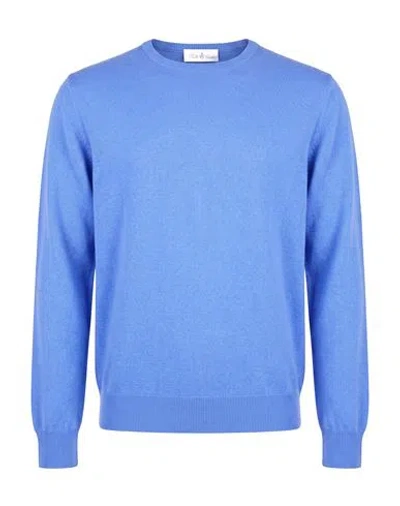 Della Ciana Man Sweater Azure Size 44 Merino Wool, Cashmere In Blue