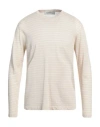 Della Ciana Man Sweater Beige Size 48 Linen In Beige