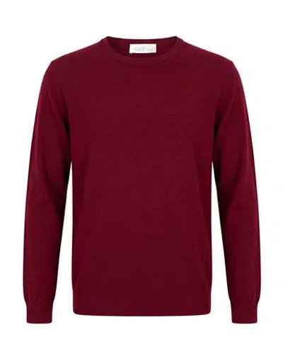 Della Ciana Man Sweater Burgundy Size 40 Merino Wool, Cashmere In Red