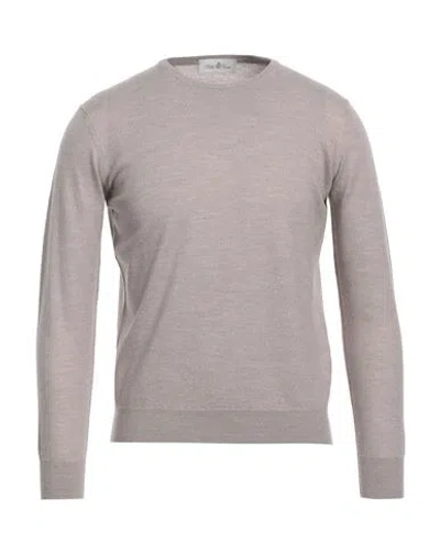Della Ciana Man Sweater Dove Grey Size 38 Merino Wool In Gray