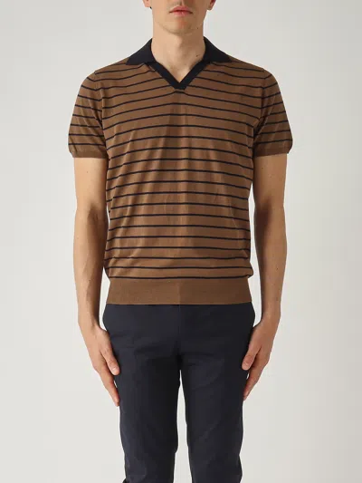 Della Ciana Polo Tennis Riga Fine Polo In Brown