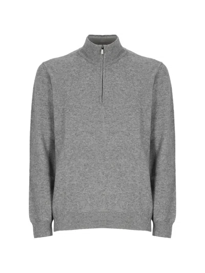 Della Ciana Quarter-zip Sweater In Gray