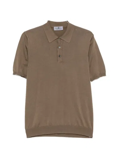Della Ciana Short-sleeve Polo Shirt In Brown