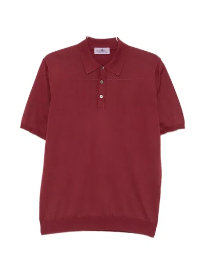 Della Ciana Short-sleeve Polo Shirt In Burgundy