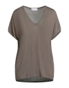 Della Ciana Woman Sweater Grey Size 10 Cashmere, Silk In Brown