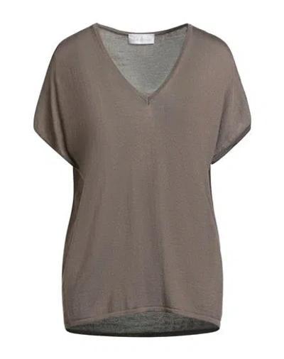 Della Ciana Woman Sweater Grey Size 10 Cashmere, Silk In Brown