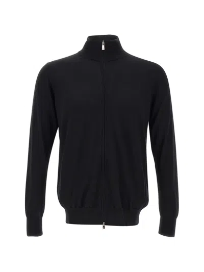 Della Ciana Zip-up Knitted Cardigan In Black