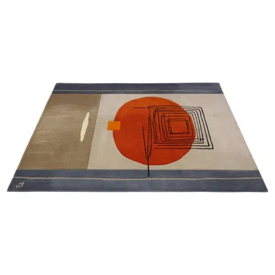 Pre-owned Della Robbia Gobi Wool Rug By , Hand-tufted, Geometric Design, Italy In Brown