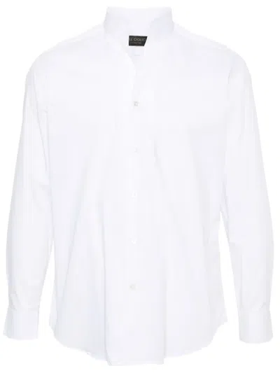 Dell'oglio Band-collar Poplin Shirt In White
