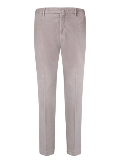Dell'oglio Beige Cotton Trousers In Grey