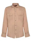 Dell'oglio Western-yoke Linen Shirt In Neutrals