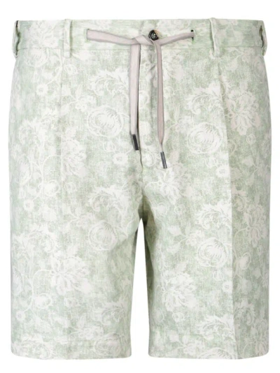 Dell'oglio Bermuda Shorts With Floral Print In Green