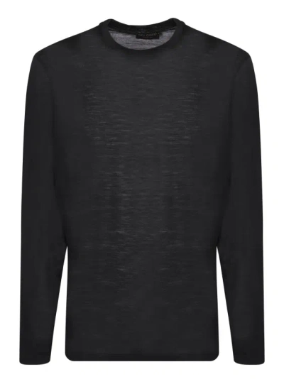 Dell'oglio Black Jersey And Wool T-shirt