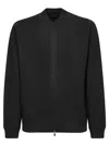 Dell'oglio Black Zipped Cardigan In Black