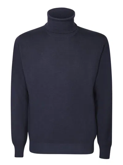 Dell'oglio Blue Wool Blend Knitwear In Black